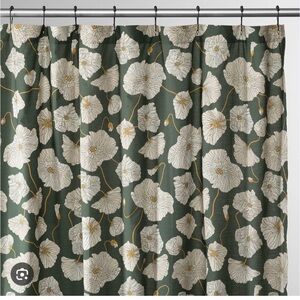 Schoolhouse Botanical Green and Cream Shower Curtain